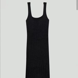 Aritzia hush knit long black dress XS